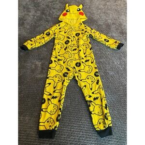 Pokemon Pajamas Sleeper Yellow One Piece Sleepwear Unisex Youth XS (4/5)